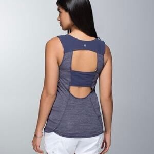 Lululemon Athletica Women's Heathered Cadet Blue Run Righteous Tank Size 4
